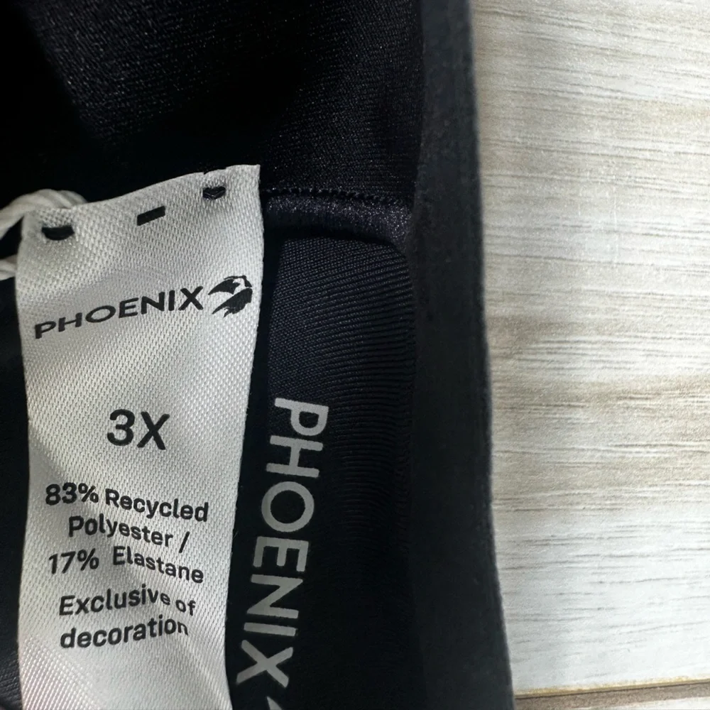 Phoenix Activewear Women’s Cheeky Bikini Bottom Swim‎ 3X Black NWT